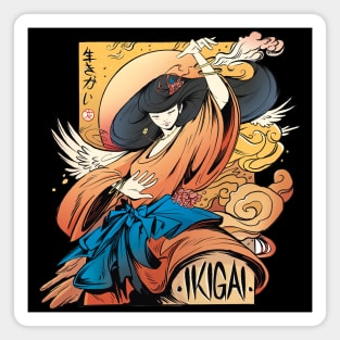 Japanese Geisha Samurai Anime Style Vibes Magnet